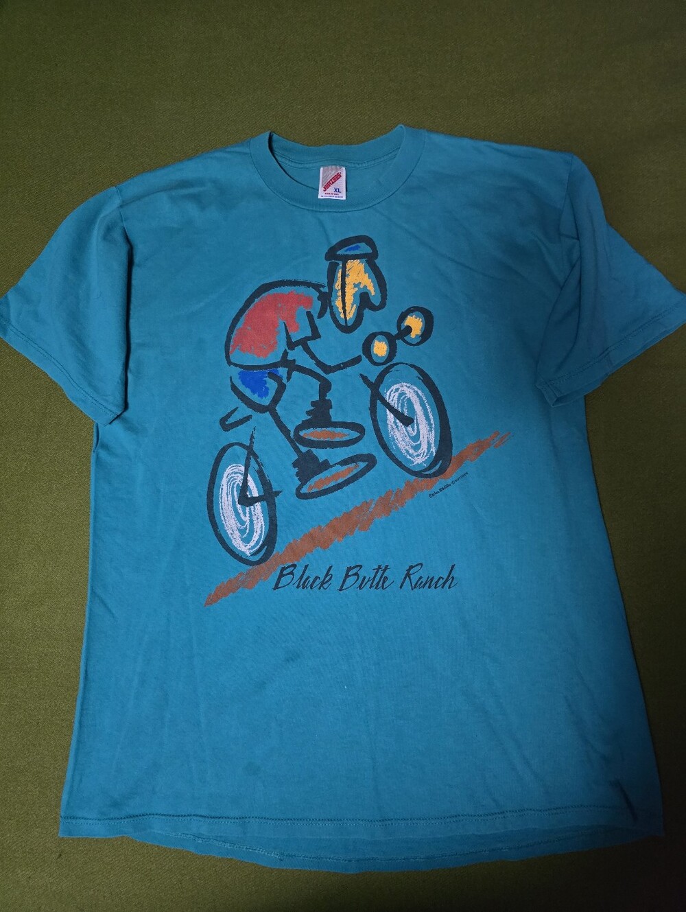 Vintage 90's Teal Graphic Cycling Tee